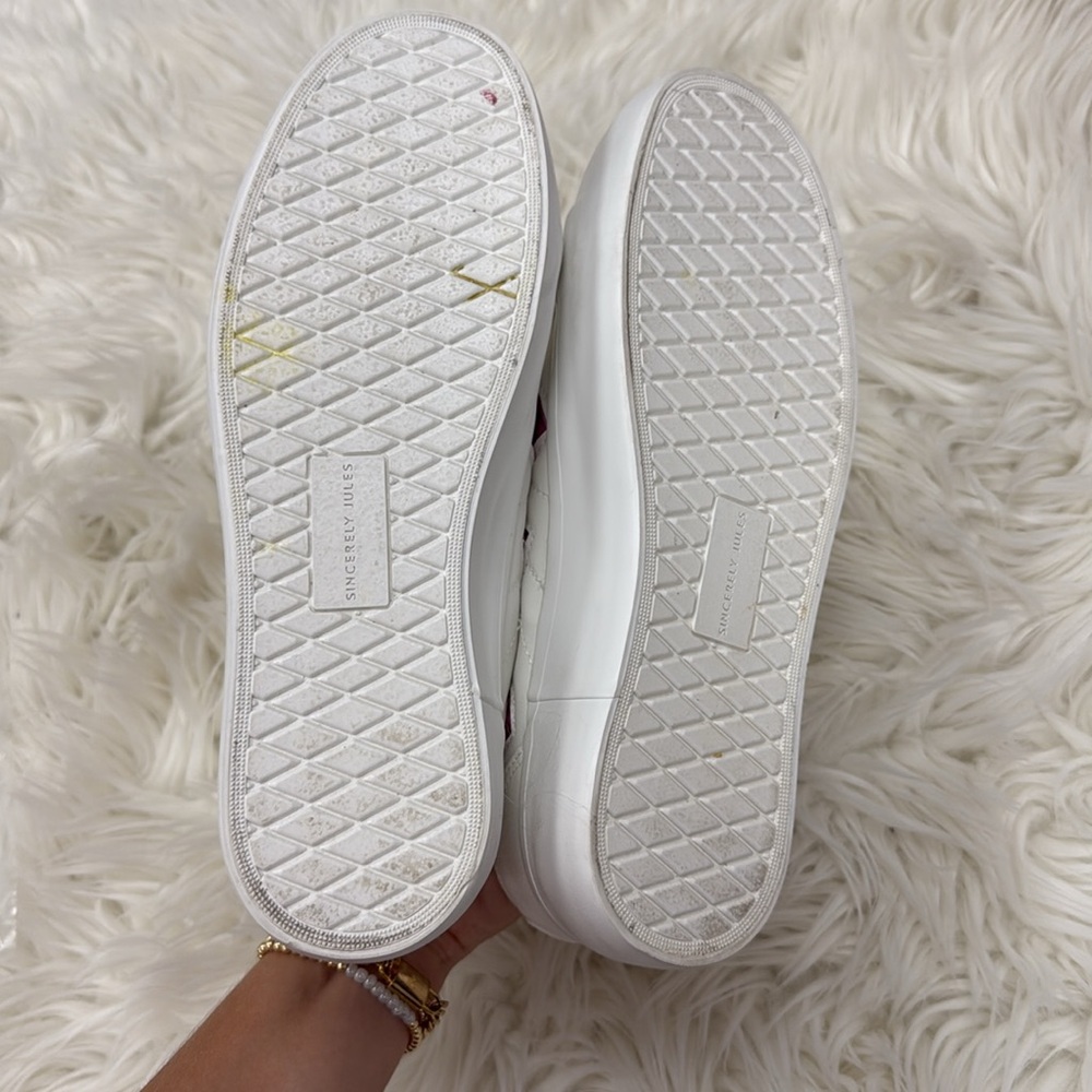 Sincerely Jules White Pink Heart Sneakers - Picture 6 of 7